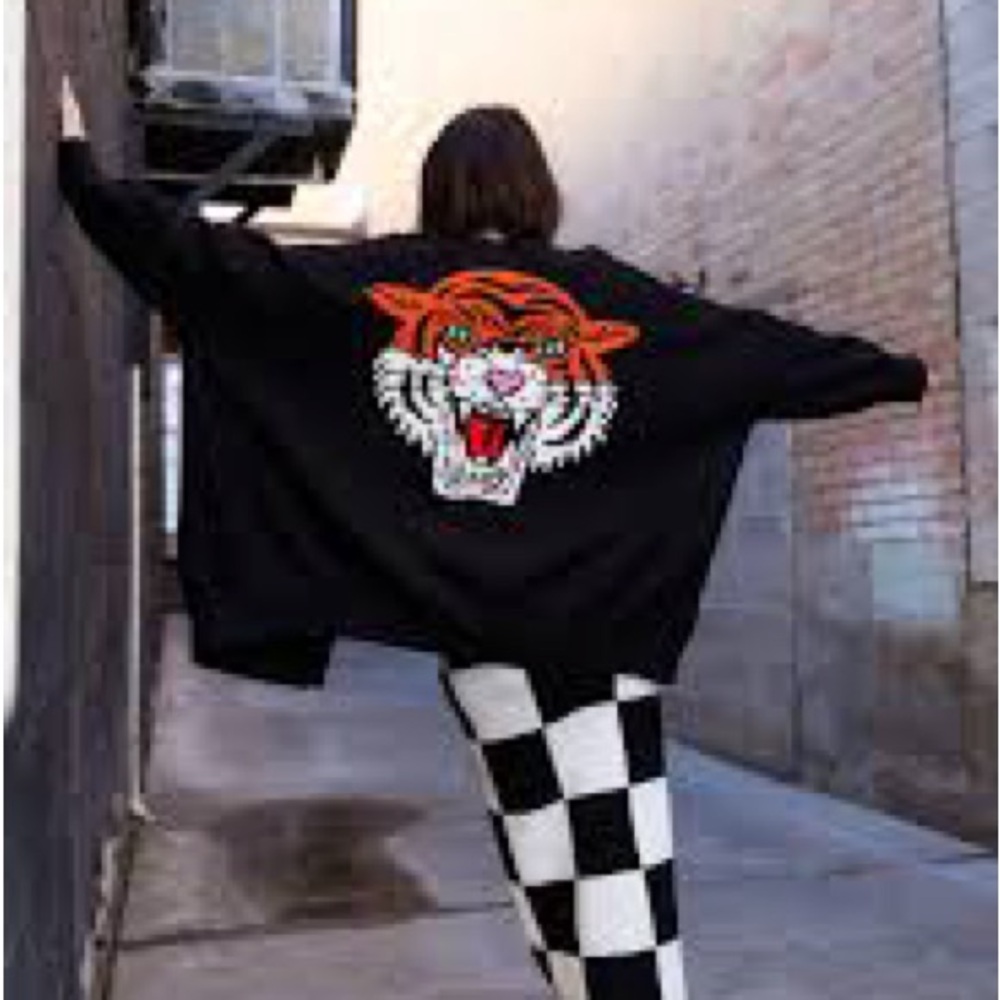 LALA Black Tiger Cardigan